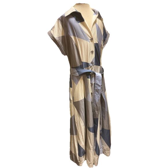 Donna Karen Color-block Women’s Size 10 Midi Shirt Dress NWT - Picture 1 of 9
